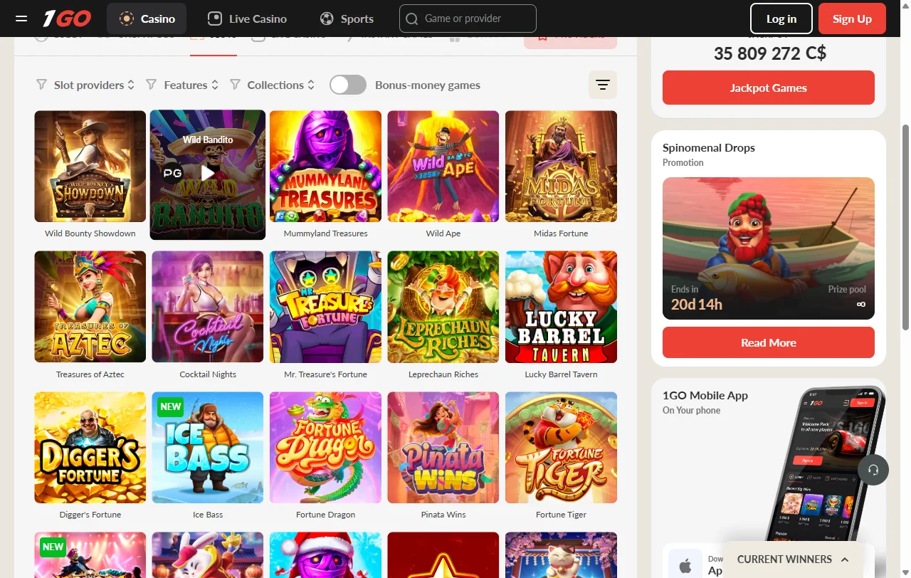 Bonificación bienvenida 1Go Casino México 100% hasta 500 MXN 50 giros gratis promociones semanales