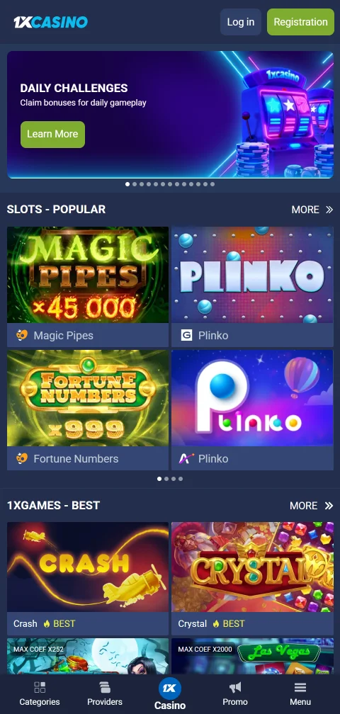 Experiencia móvil completamente optimizada de 1xCasino México sin aplicación obligatoria
