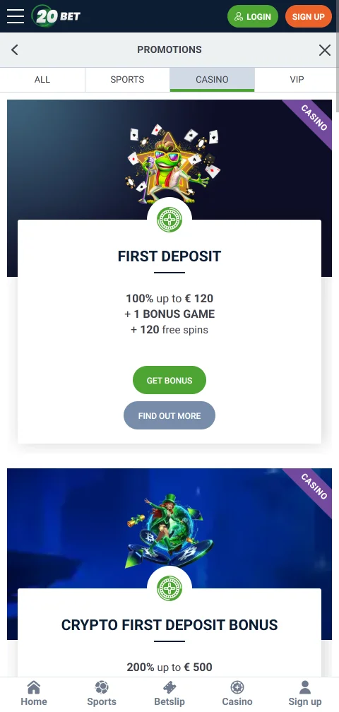 Métodos de depósito y retiro disponibles en 20bet Casino México para México
