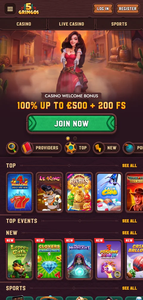 5Gringos Casino México en dispositivos móviles - experiencia de juego y características de navegador
