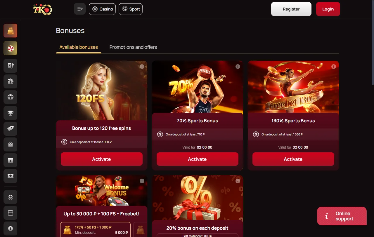 Catálogo de juegos y proveedores disponibles en 7k Casino México