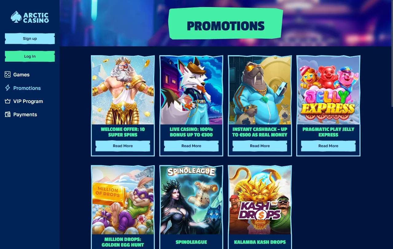 Bonificación de bienvenida y promociones activas ofrecidas por Arctic Casino México para nuevos jugadores