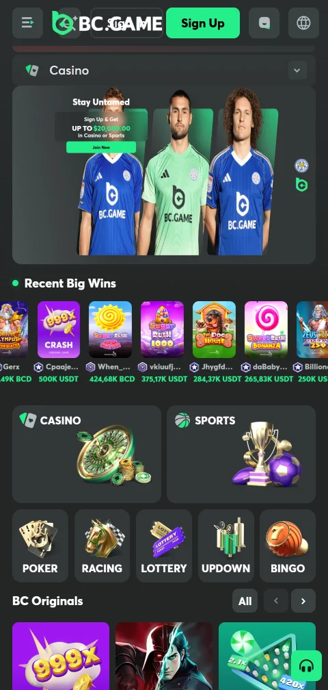 BC Game Casino México en dispositivo móvil mostrando interfaz responsiva optimizada para smartphones Android e iPhone iOS