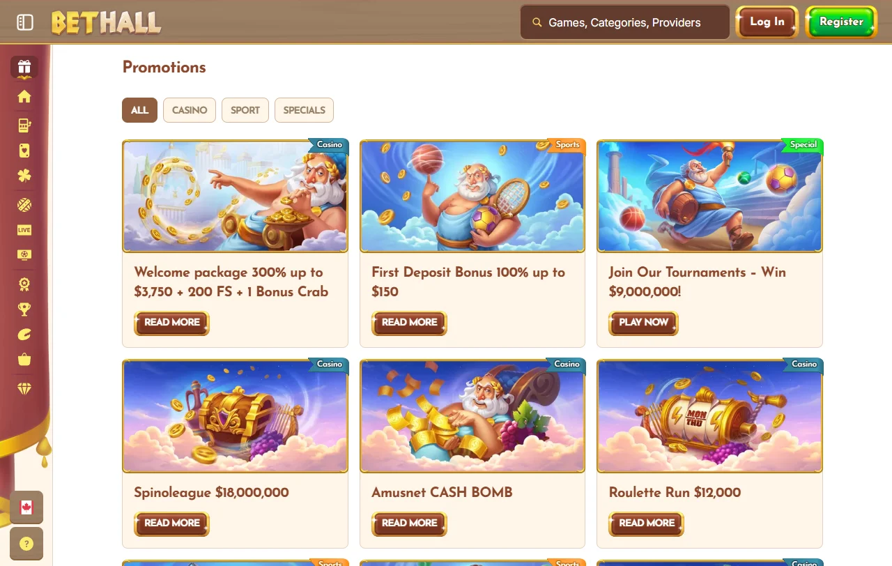 Bonificación de bienvenida y promociones disponibles en BetHall Casino México
