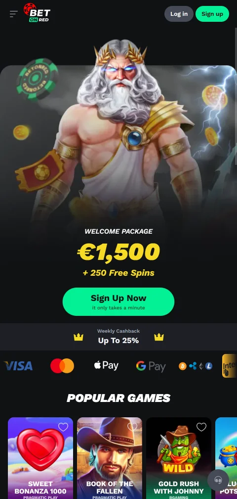 Interfaz móvil de BetOnRed Casino México optimizada para navegación táctil en dispositivos smartphones