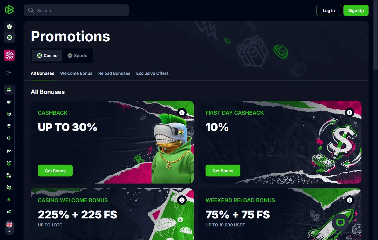 Juegos de tragamonedas, mesa en vivo y entretenimiento disponibles en Bets.io Casino México
