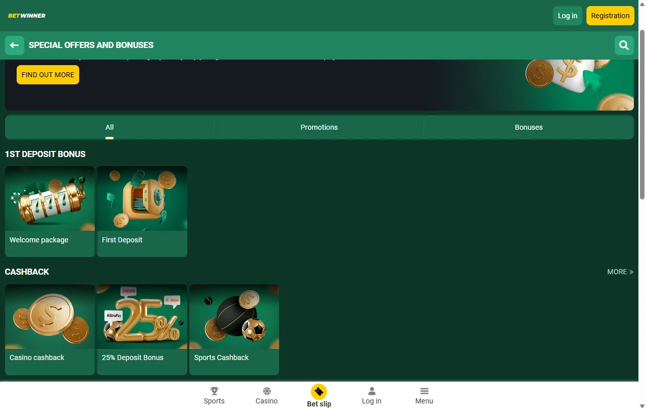 Bonos de bienvenida y promociones disponibles en BetWinner Casino México