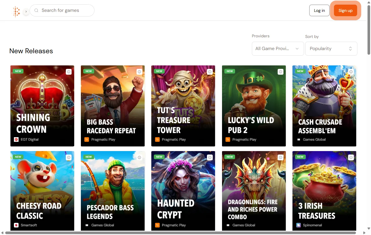 Juegos de tragamonedas, mesa y casino en vivo disponibles en Bitcasino.io Casino México