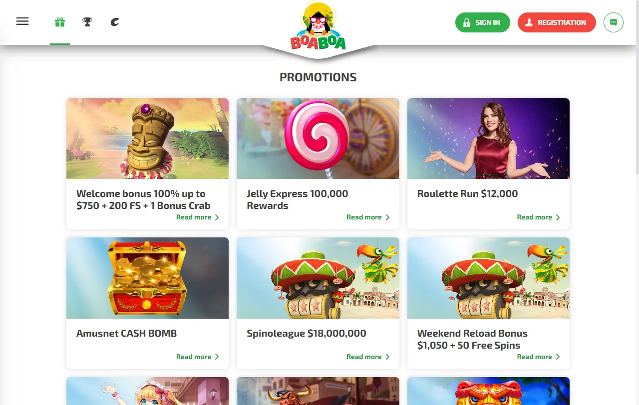 Catálogo de juegos en BoaBoa Casino México con tragamonedas, juegos de mesa y opciones en vivo disponibles
