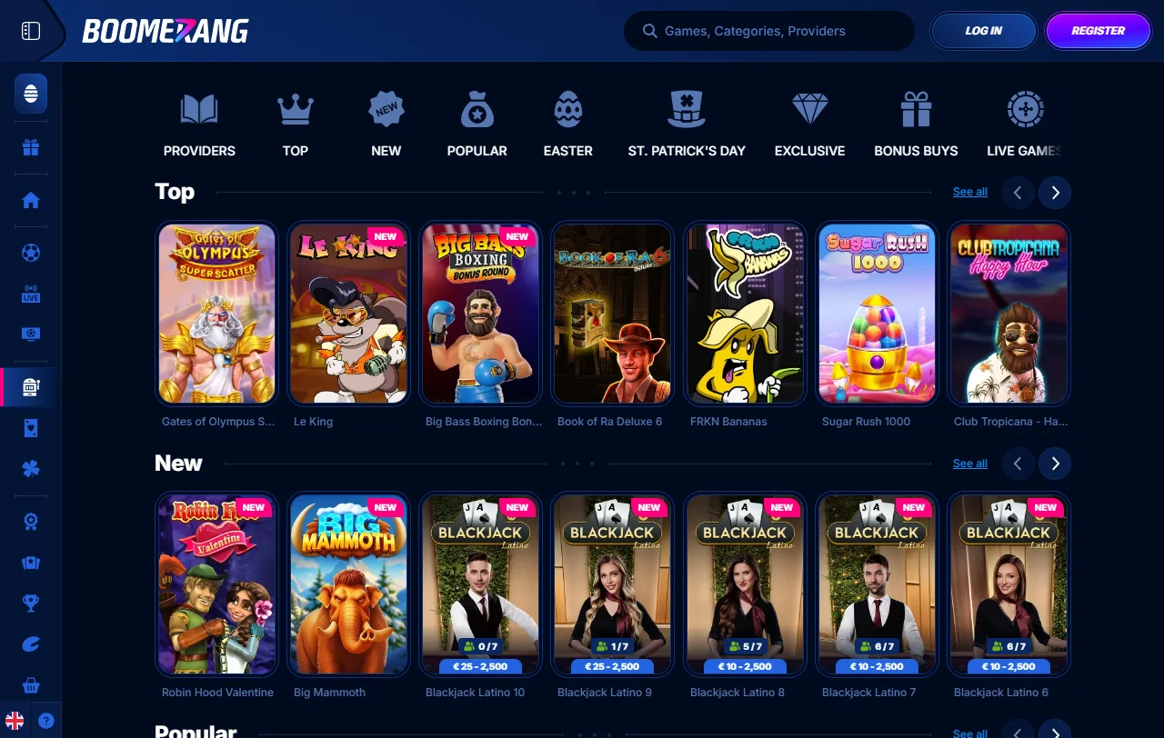 Bonos de bienvenida y promociones periódicas disponibles en Boomerang Casino México