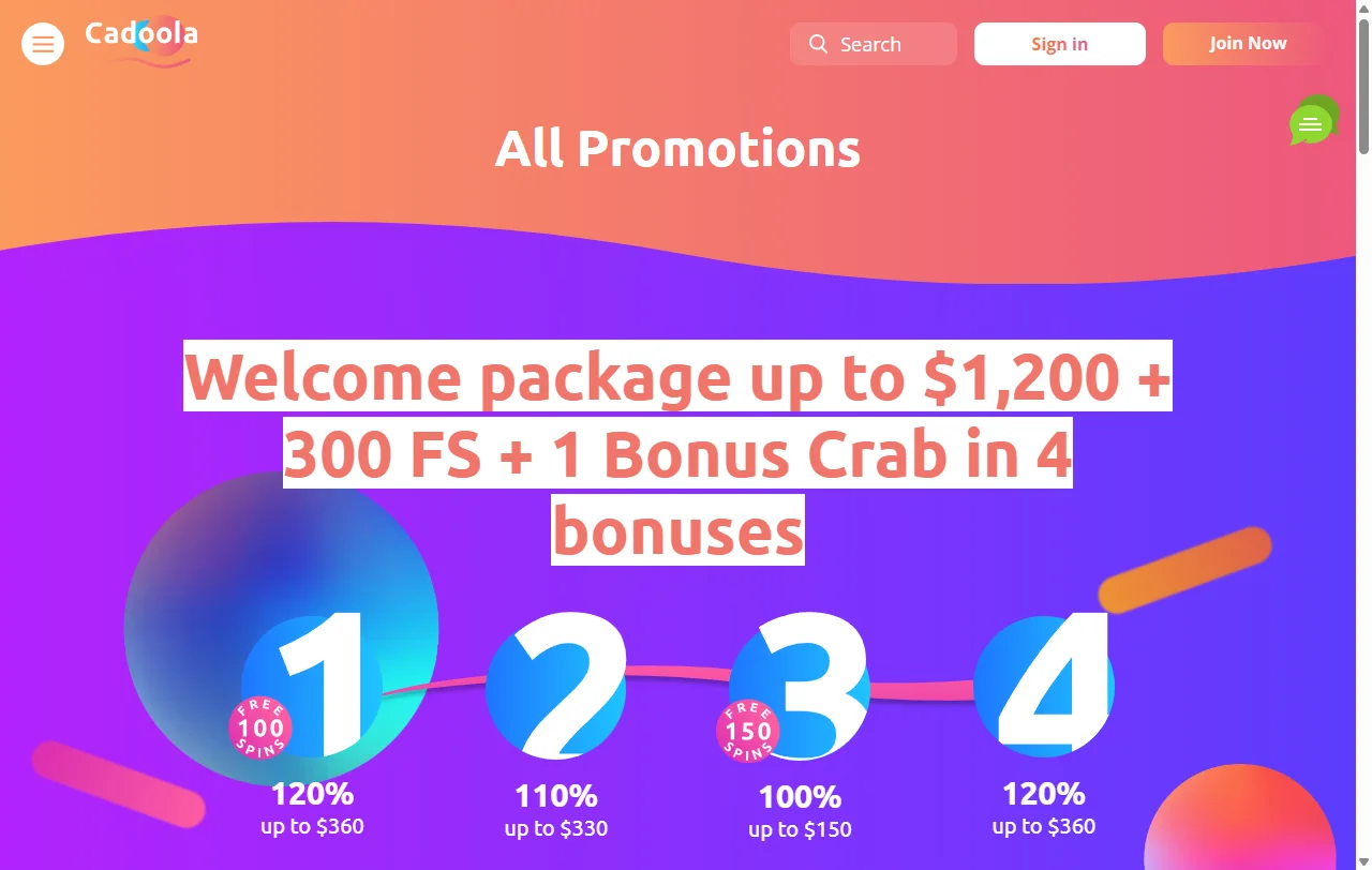 Ofertas de bienvenida, bonificaciones y promociones especiales en Cadoola Casino México