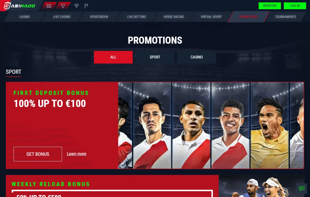 Bono de bienvenida y promociones vigentes en Casinado Casino México para nuevos jugadores