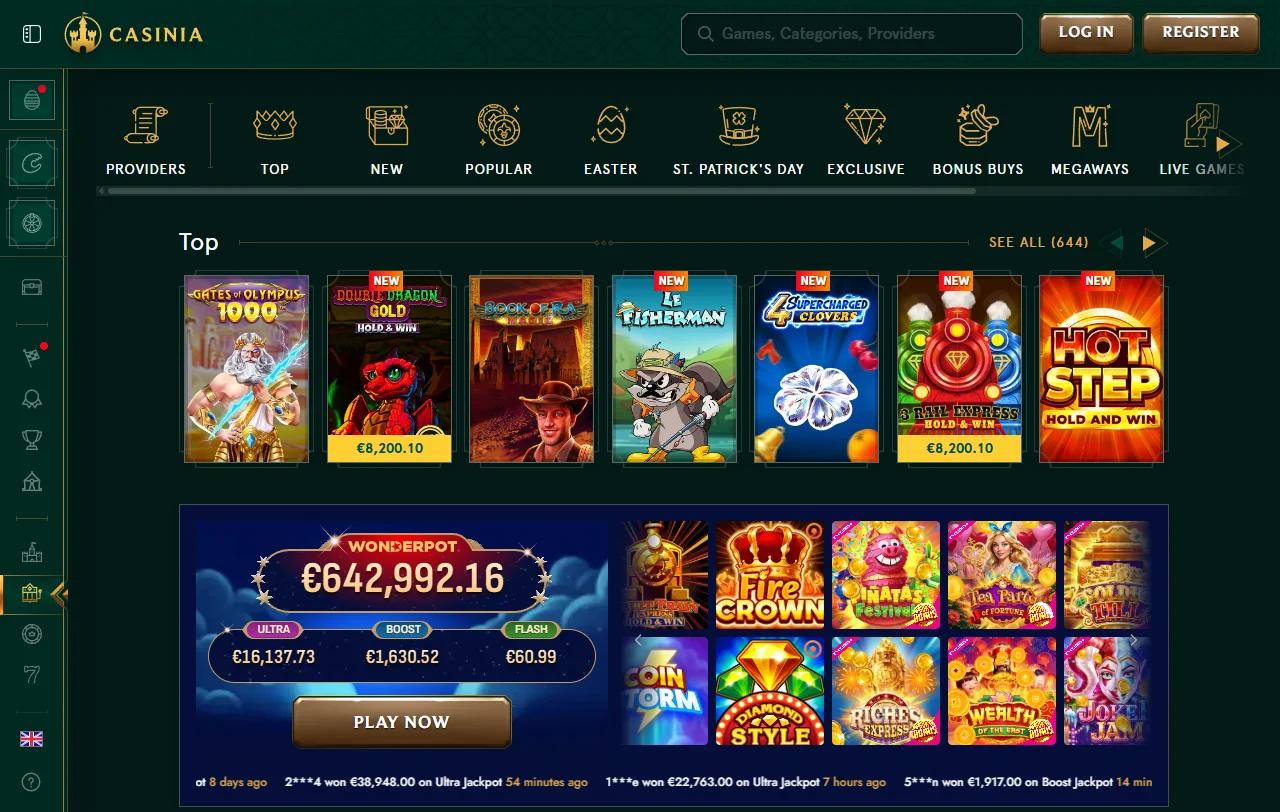 Bonos y promociones de Casinia Casino México con bono de bienvenida y recompensas recurrentes