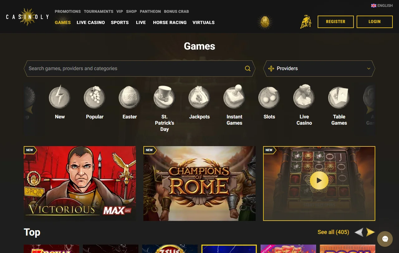 Biblioteca de juegos en Casinoly Casino México - tragamonedas, juegos de mesa y opciones de crupier en vivo