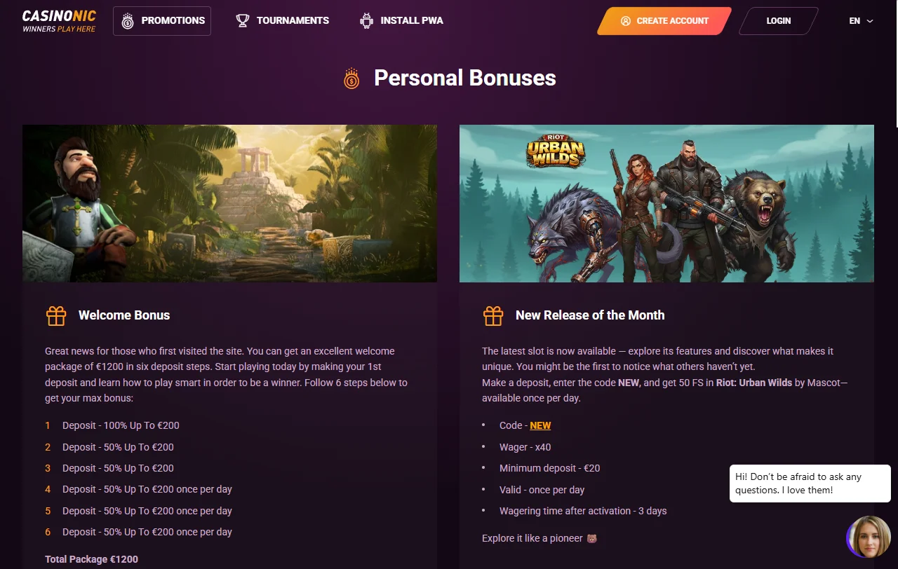Tragamonedas, juegos de mesa y entretenimiento en vivo disponibles en Casinonic Casino México