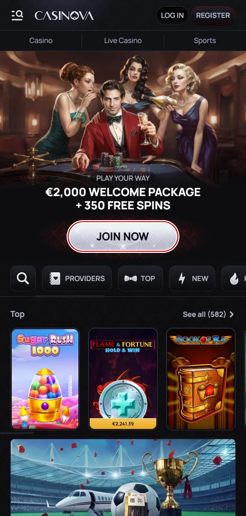 Acceso móvil completo a Casinova Casino México sin aplicación requerida - navegador responsive optimizado