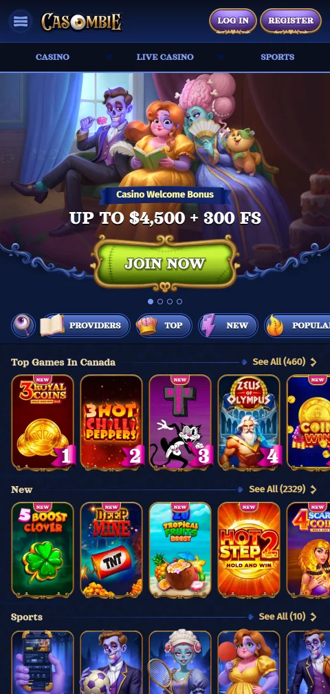 Aplicación móvil de Casombie Casino México optimizada para juego en smartphone con acceso completo a catálogo