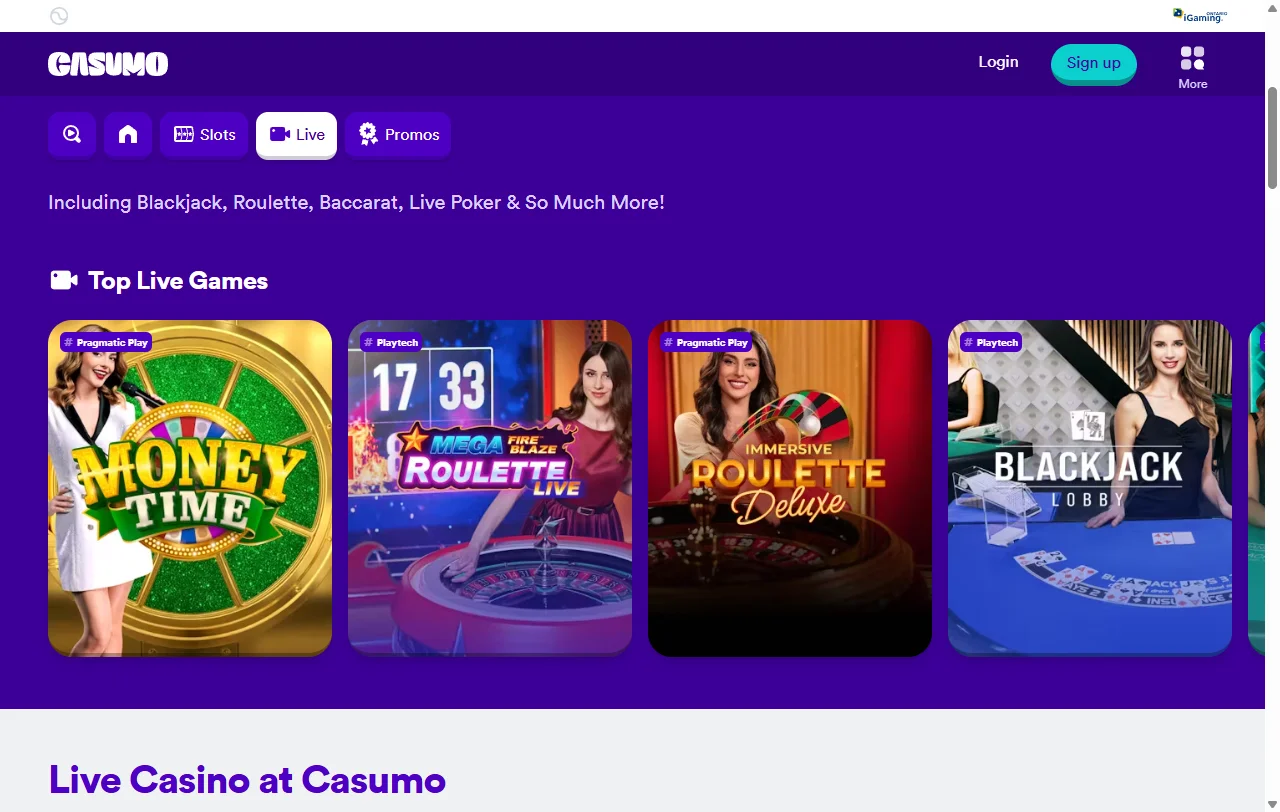 Tragamonedas en línea, juegos de mesa y crupiers en vivo disponibles en Casumo Casino México