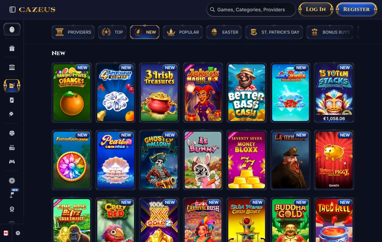 Tragamonedas, juegos de mesa y entretenimiento disponibles en Cazeus Casino México