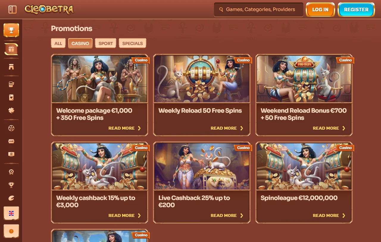 Catálogo de juegos Cleobetra Casino México - máquinas tragamonedas, live casino y crash games de proveedores premium