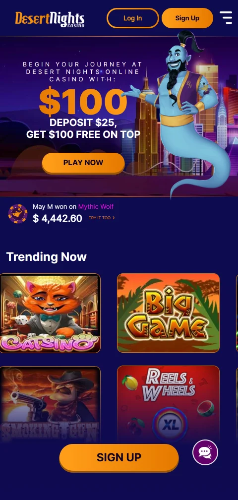 Experiencia de juego móvil de Desert Nights Casino México con navegador web optimizado sin aplicación requerida