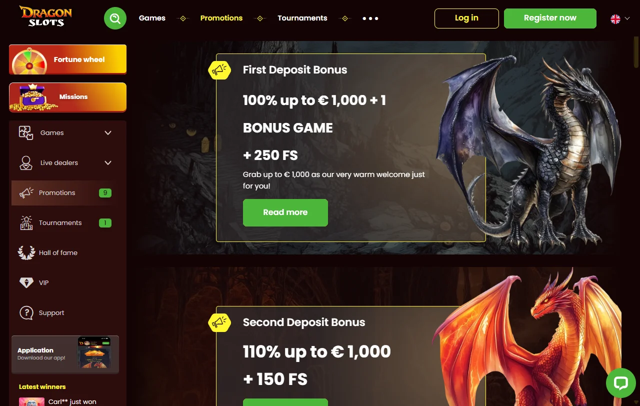 Catálogo de tragamonedas, juegos de mesa y distribuidores en vivo disponibles en DragonSlots Casino México