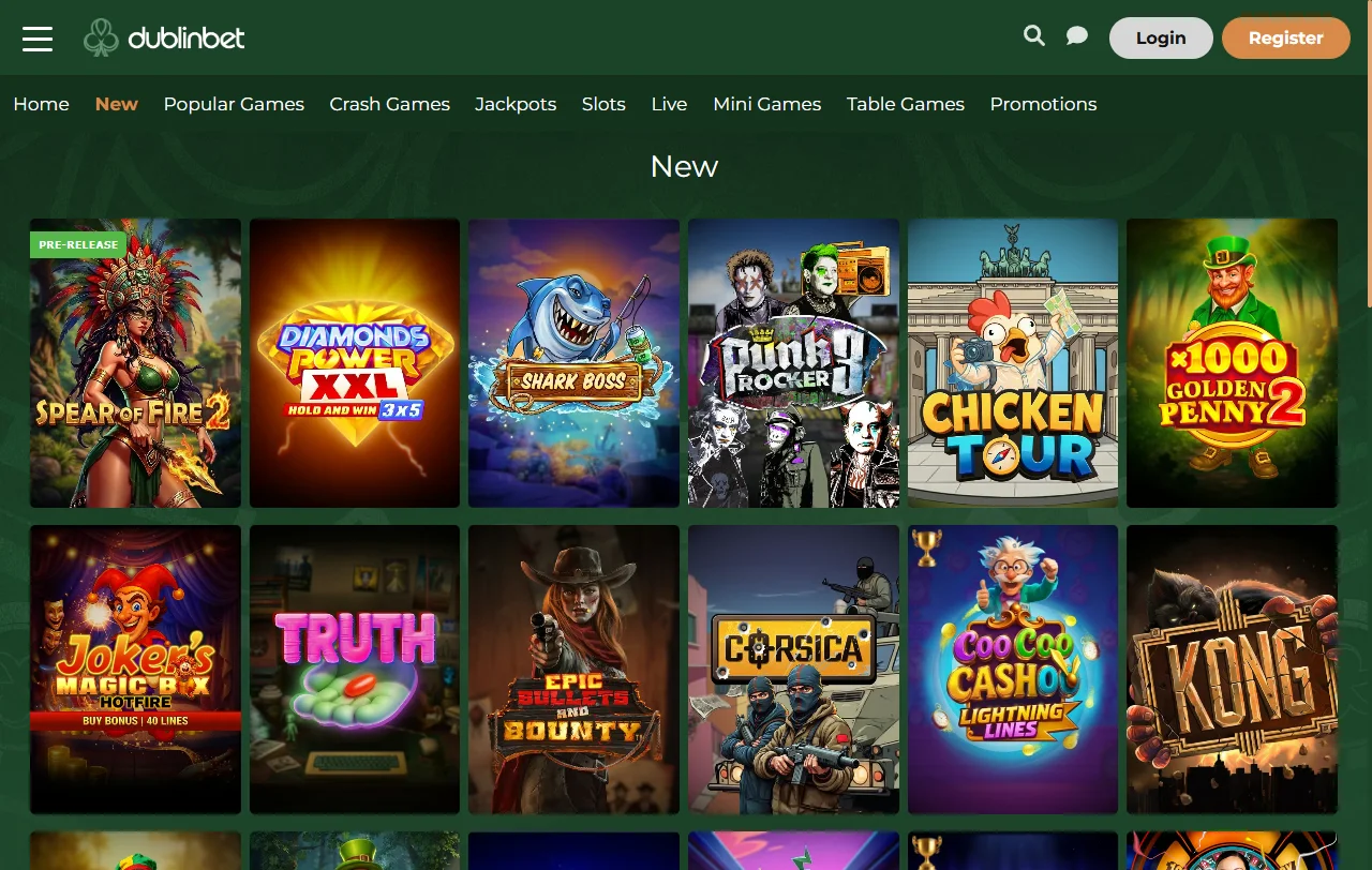 Juegos en línea, tragamonedas y opciones de casino en vivo disponibles en DublinBet Casino México
