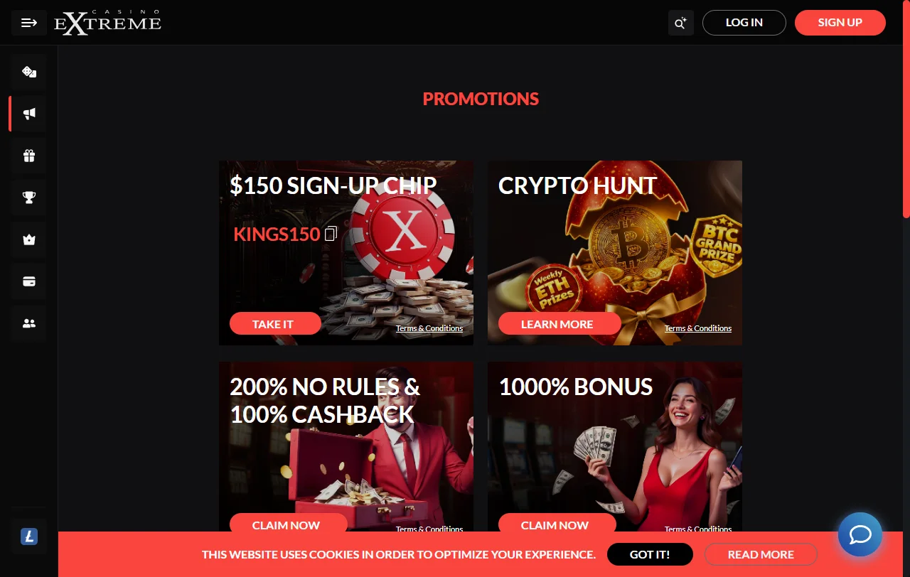 Catálogo de tragamonedas, juegos de mesa y opciones en vivo en Extreme Casino México