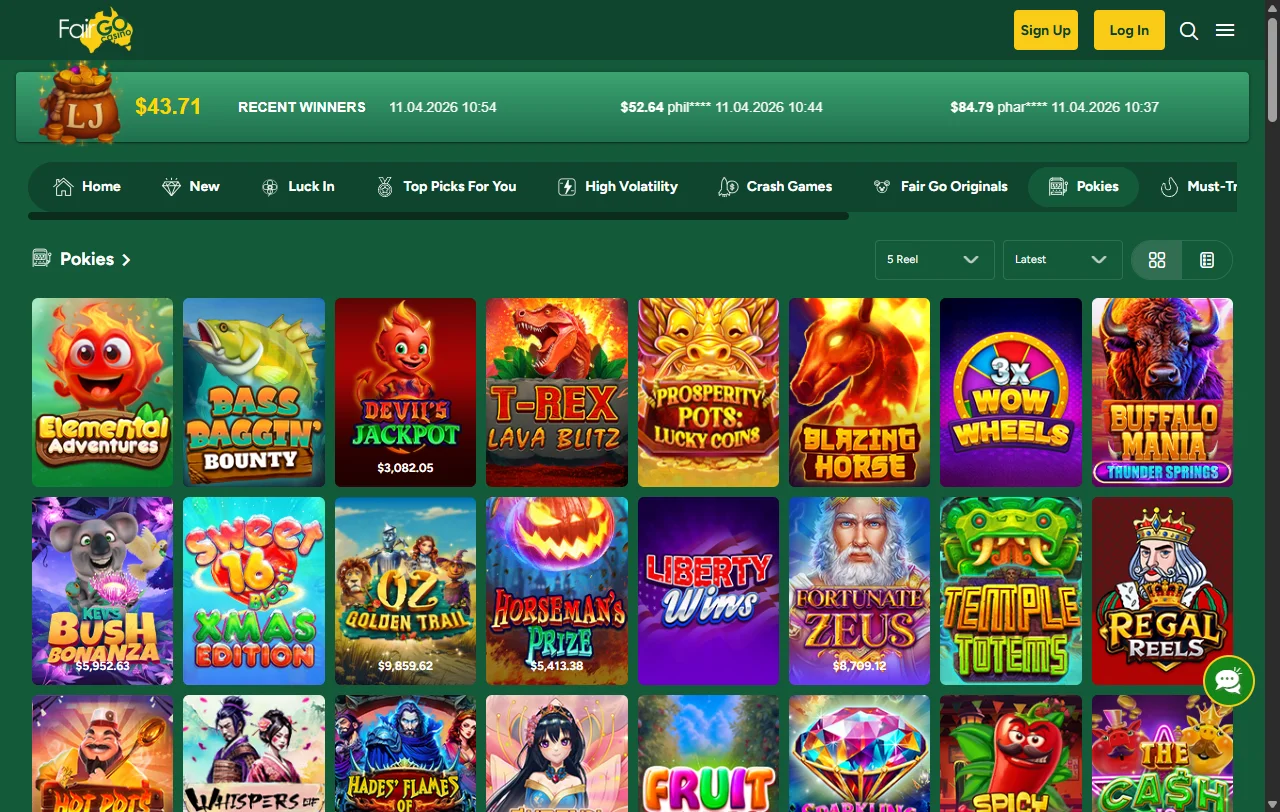 Bono de bienvenida aproximado de 200% hasta 2,000 MXN más giros gratis disponible en Fair Go Casino México