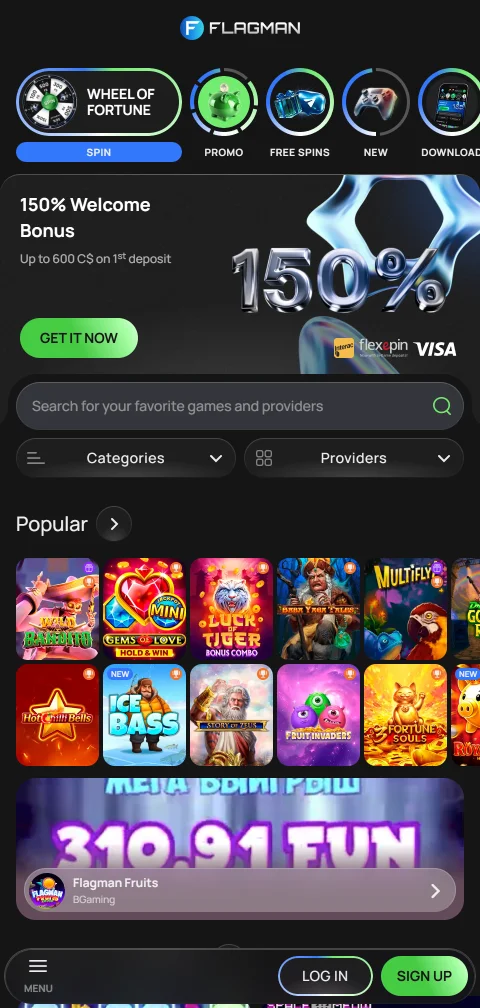 Interfaz móvil optimizada de Flagman Casino México para juego en smartphones y tablets