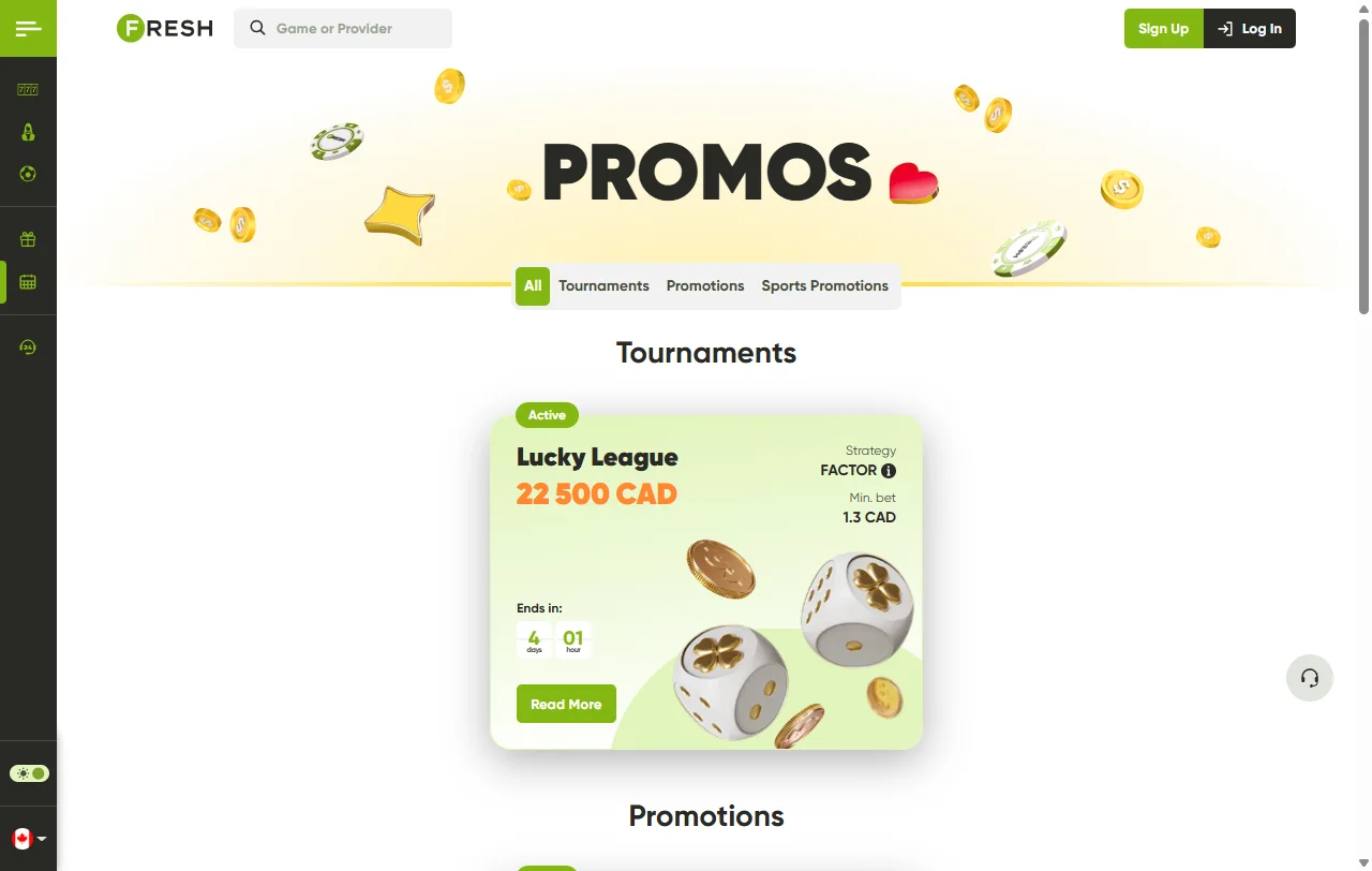 Catálogo de 3,000+ juegos en Fresh Casino México incluyendo tragamonedas de Pragmatic Play, Evolution Gaming y NetEnt