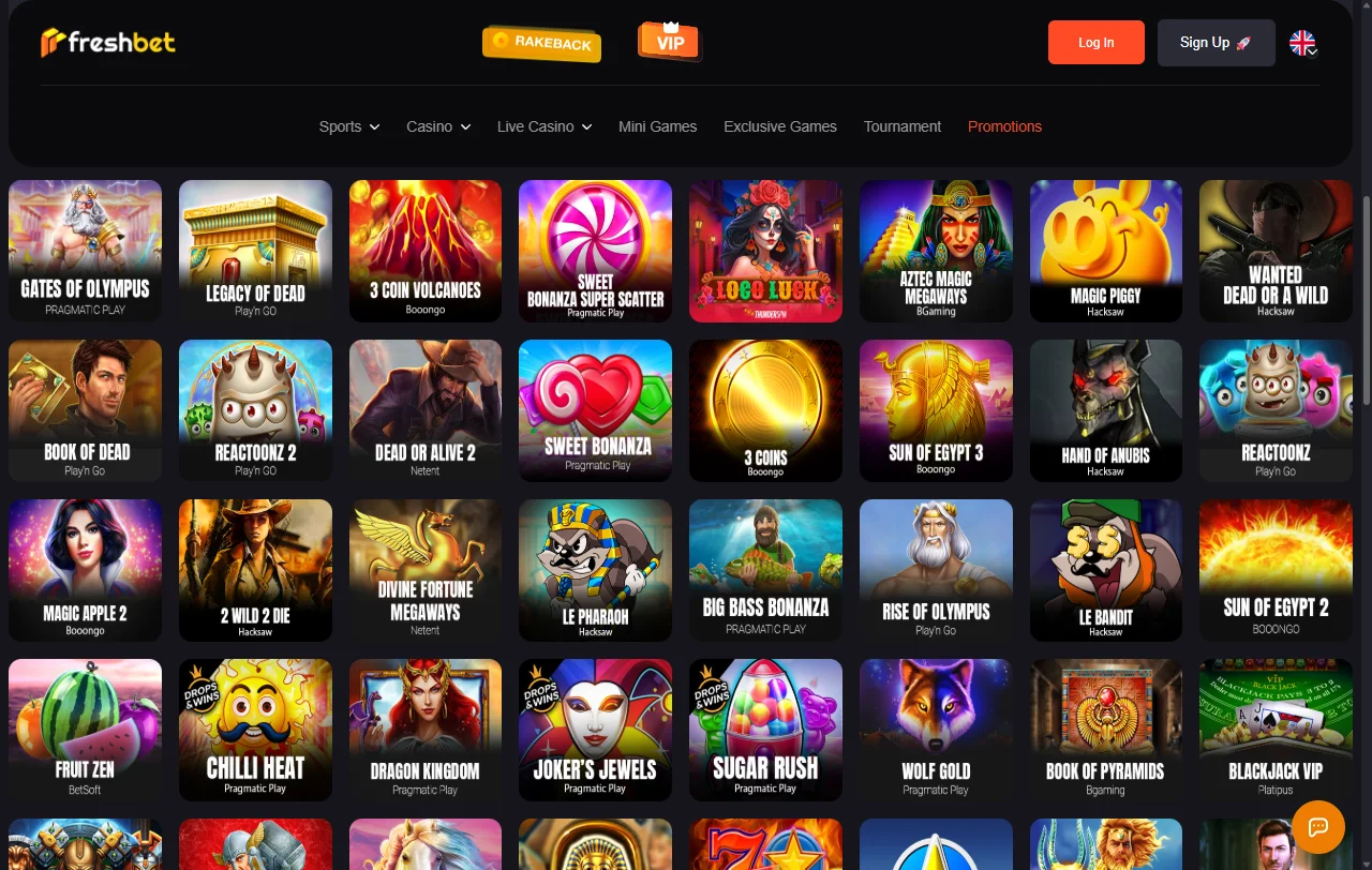 Estructura de bonos de bienvenida y promociones vigentes en Freshbet Casino México