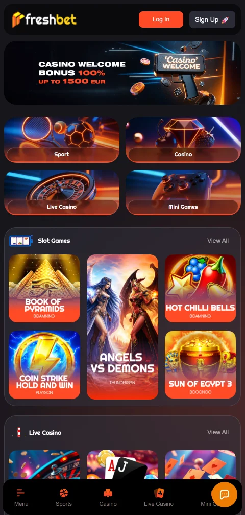 Freshbet Casino México optimizado para dispositivos móviles con navegador responsivo