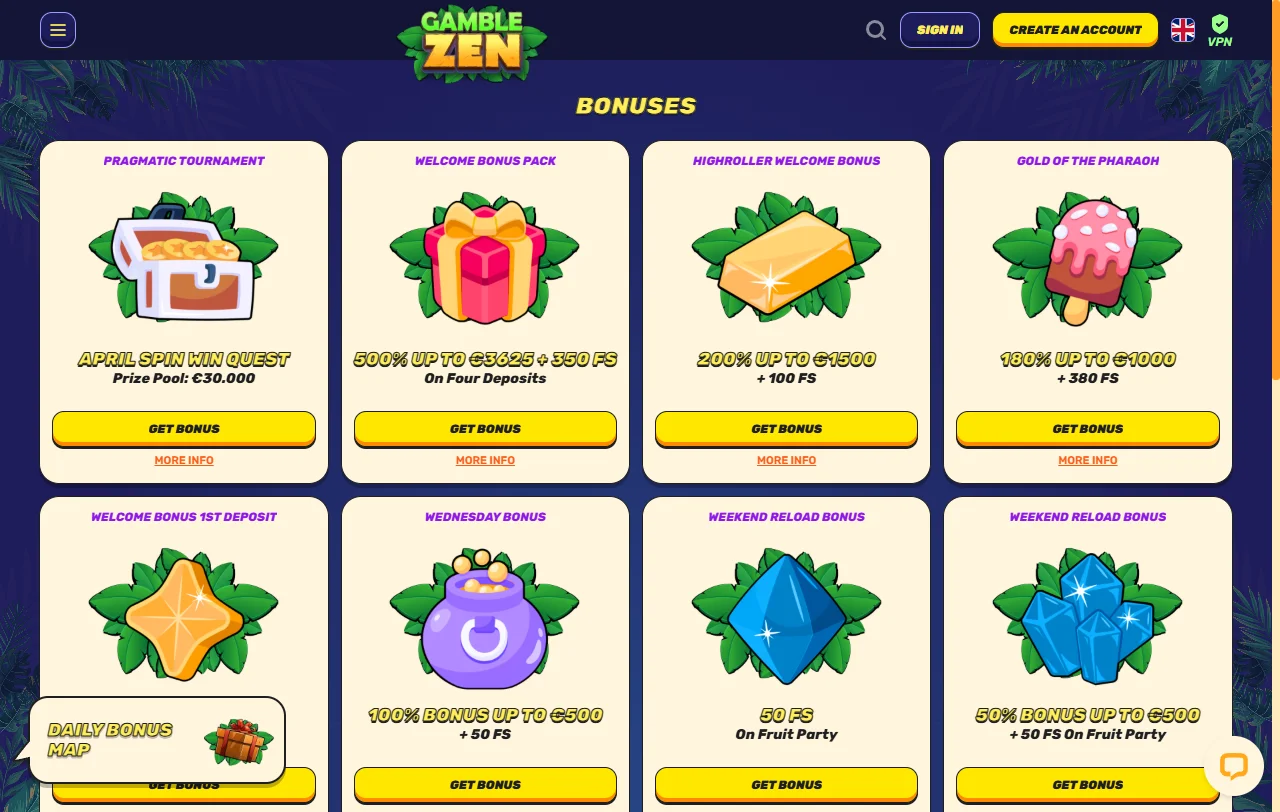 Catálogo de juegos en línea, tragamonedas y entretenimiento disponible en Gamblezen Casino México