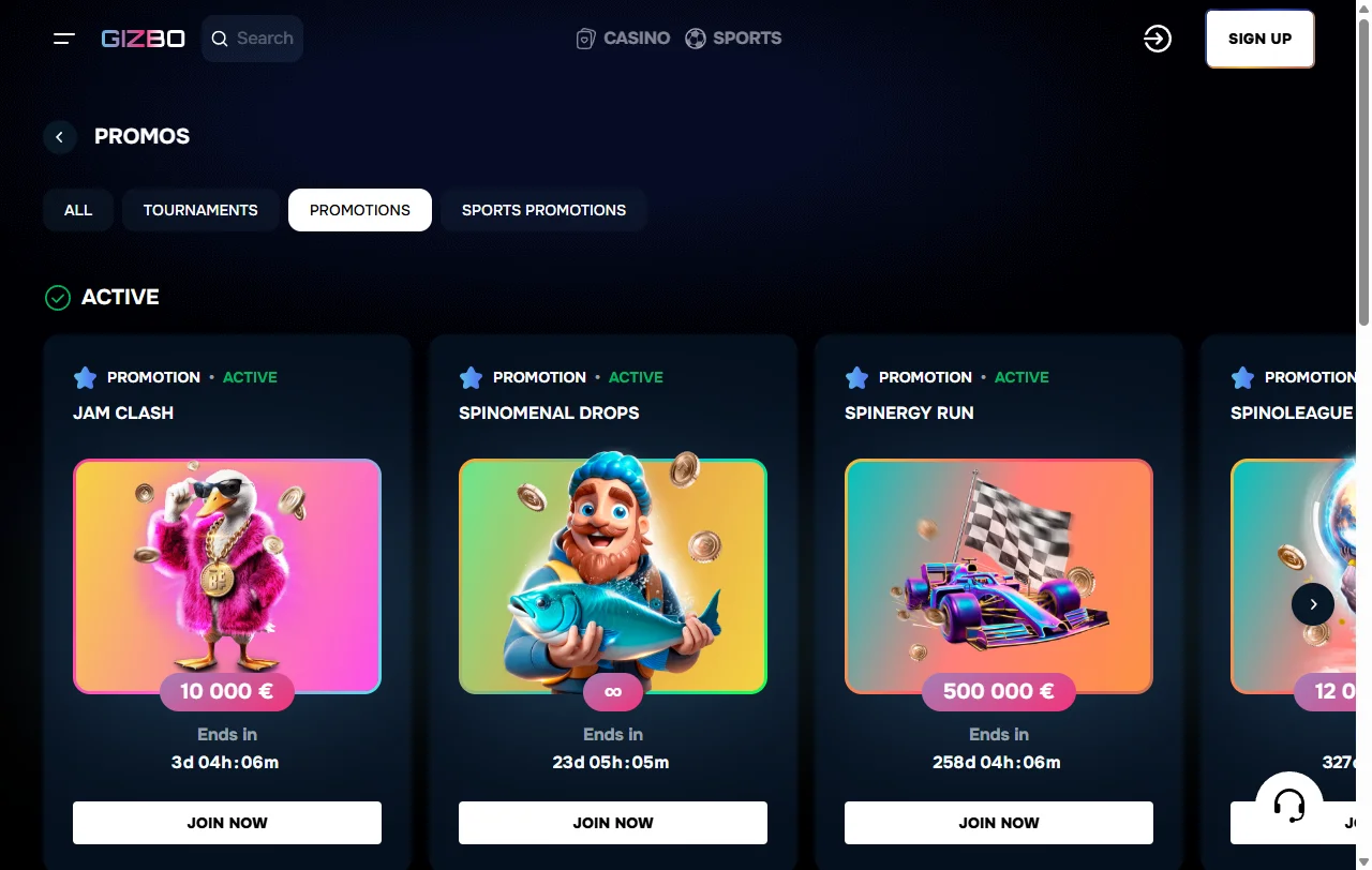 Catálogo de juegos en línea, tragamonedas y entretenimiento disponible en Gizbo Casino México