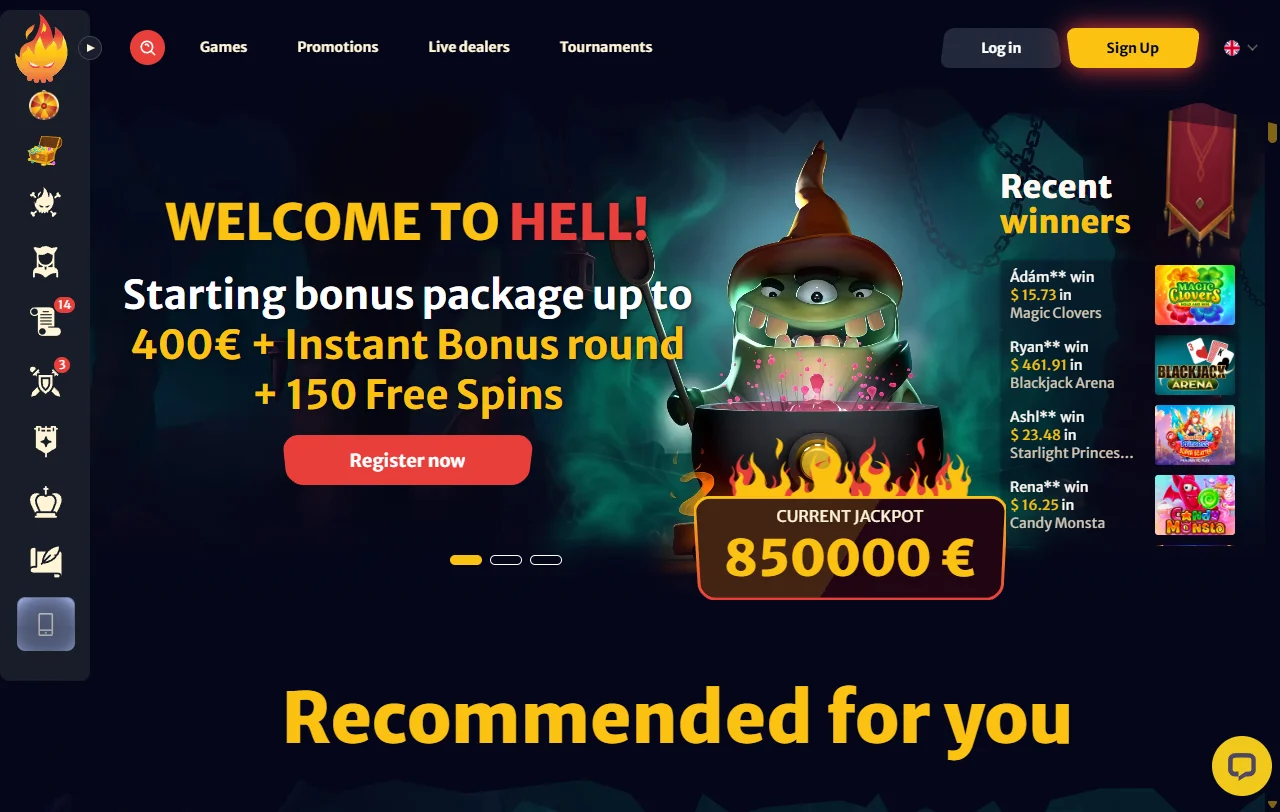 Análisis completo de HellSpin Casino México - interfaz de escritorio con navegación y catálogo de juegos