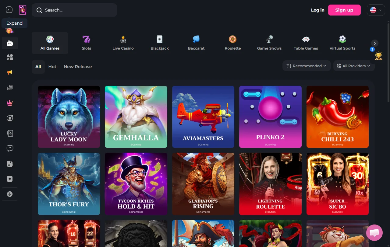 Tragamonedas, juegos de mesa y opciones de crupier en vivo en Hunnyplay Casino México