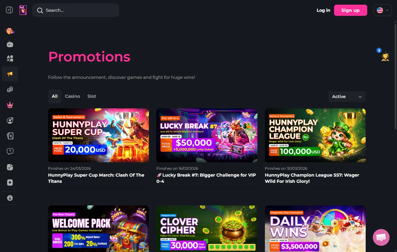 Ofertas de bono de bienvenida y promociones recurrentes disponibles en Hunnyplay Casino México