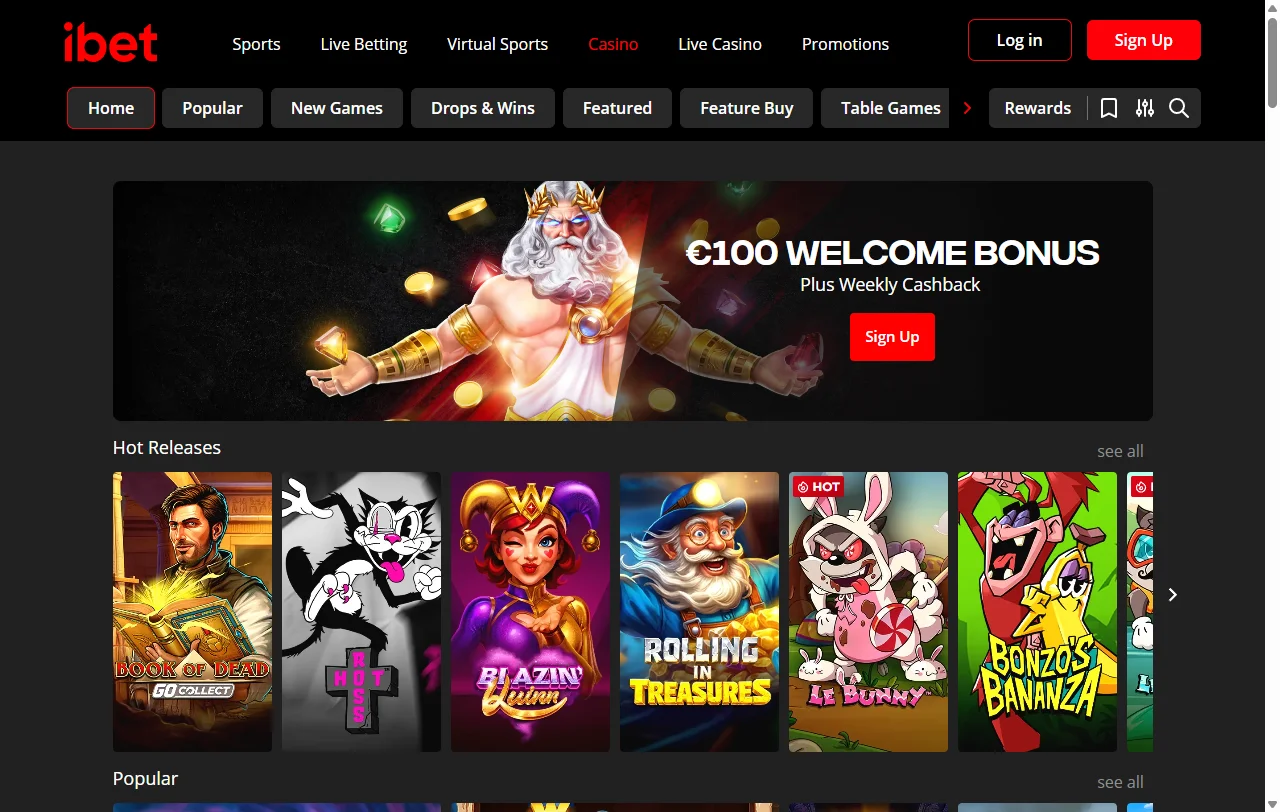 Catálogo de juegos y proveedores de software en ibet Casino México - más de 3,000 títulos disponibles