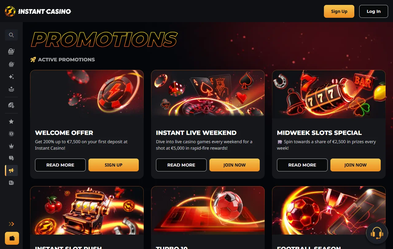 Catálogo de juegos en Instant Casino México con tragamonedas, mesa y opciones de casino en vivo