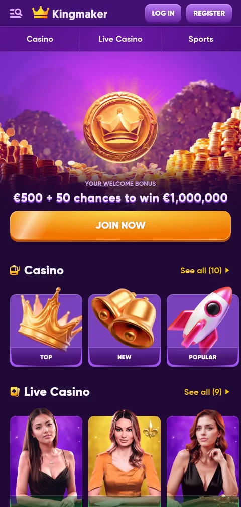 Kingmaker Casino México optimizado para dispositivos móviles con acceso completo a juegos