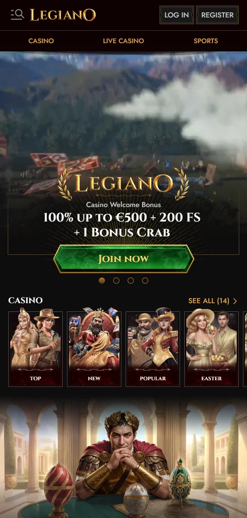 Acceso móvil completo a Legiano Casino México desde navegador sin descarga de aplicación requerida