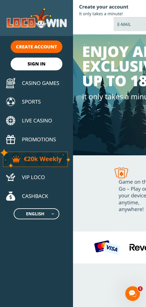 Aplicación móvil de LocoWin Casino México con acceso completo a catálogo de juegos