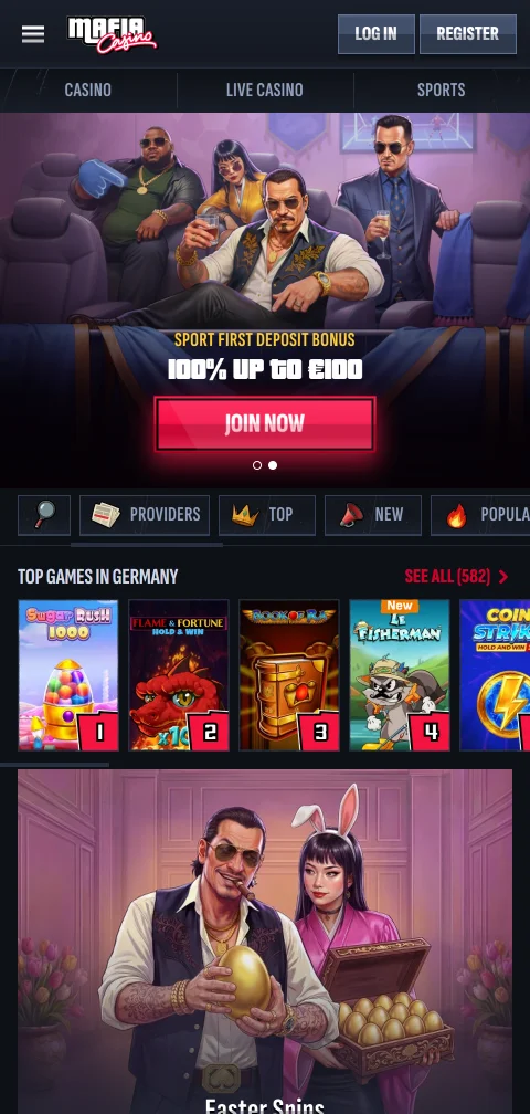 Acceso móvil optimizado a Mafia Casino México con interfaz táctil y navegación simplificada para smartphones