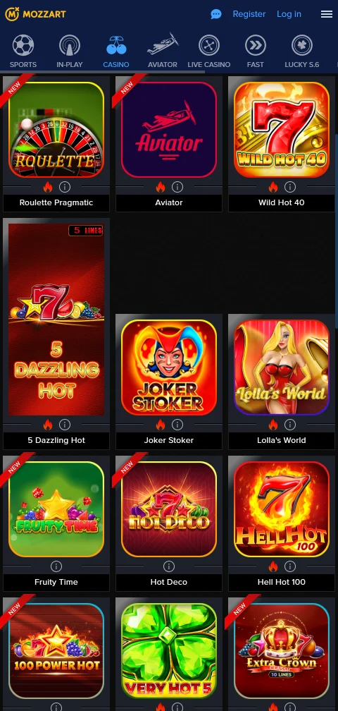 Métodos de depósito y retiro aceptados en Mozzart Casino México para jugadores de México
