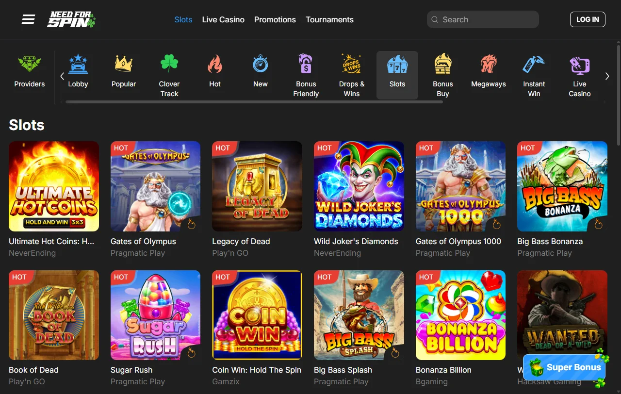 Biblioteca de juegos en Need for Spin Casino México - tragamonedas y títulos de proveedores reconocidos
