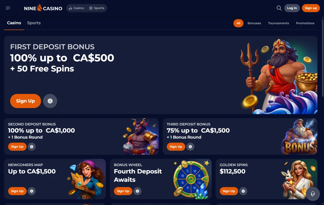 Bonificación de bienvenida y promociones activas en Nine Casino México
