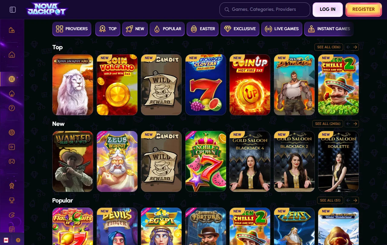 Bonificación de bienvenida Novajackpot Casino México 100% hasta 1500 MXN más 50 giros gratis