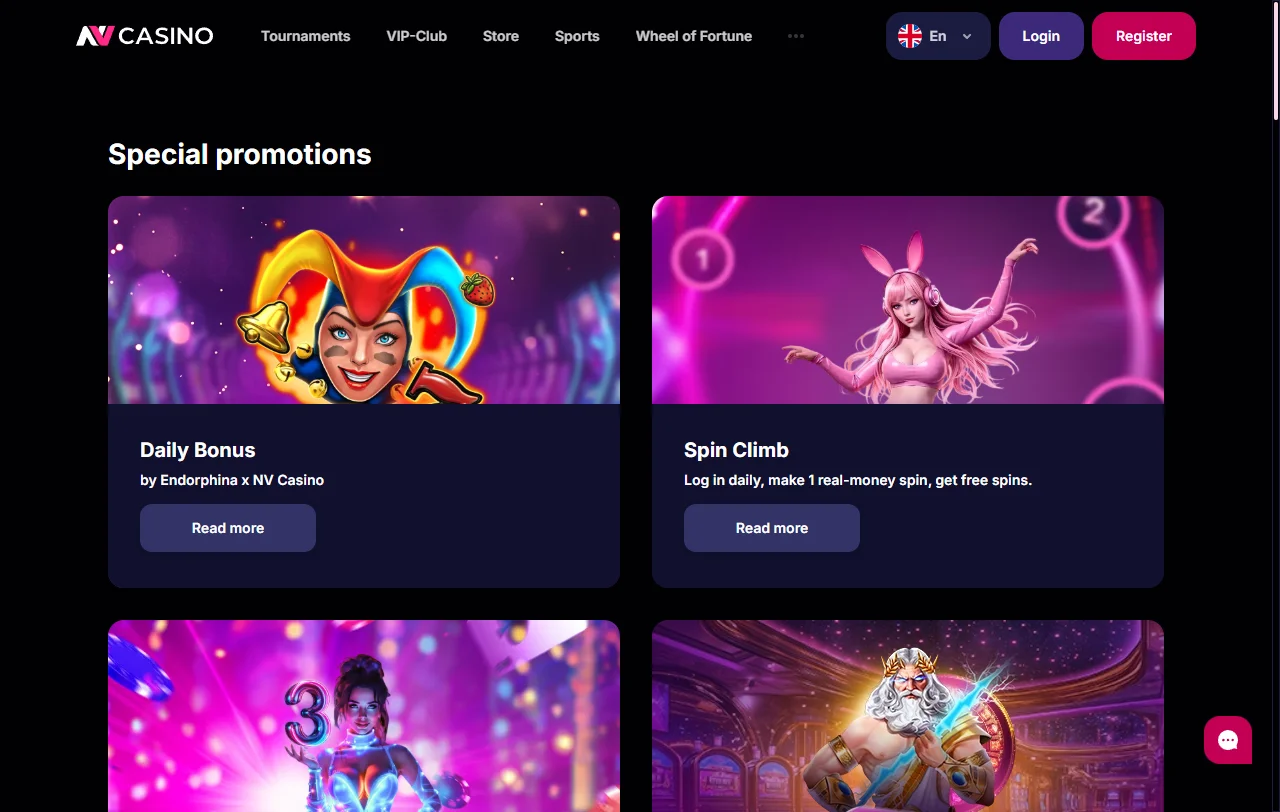 Bonificaciones y promociones disponibles en NV Casino México incluyendo bono de bienvenida