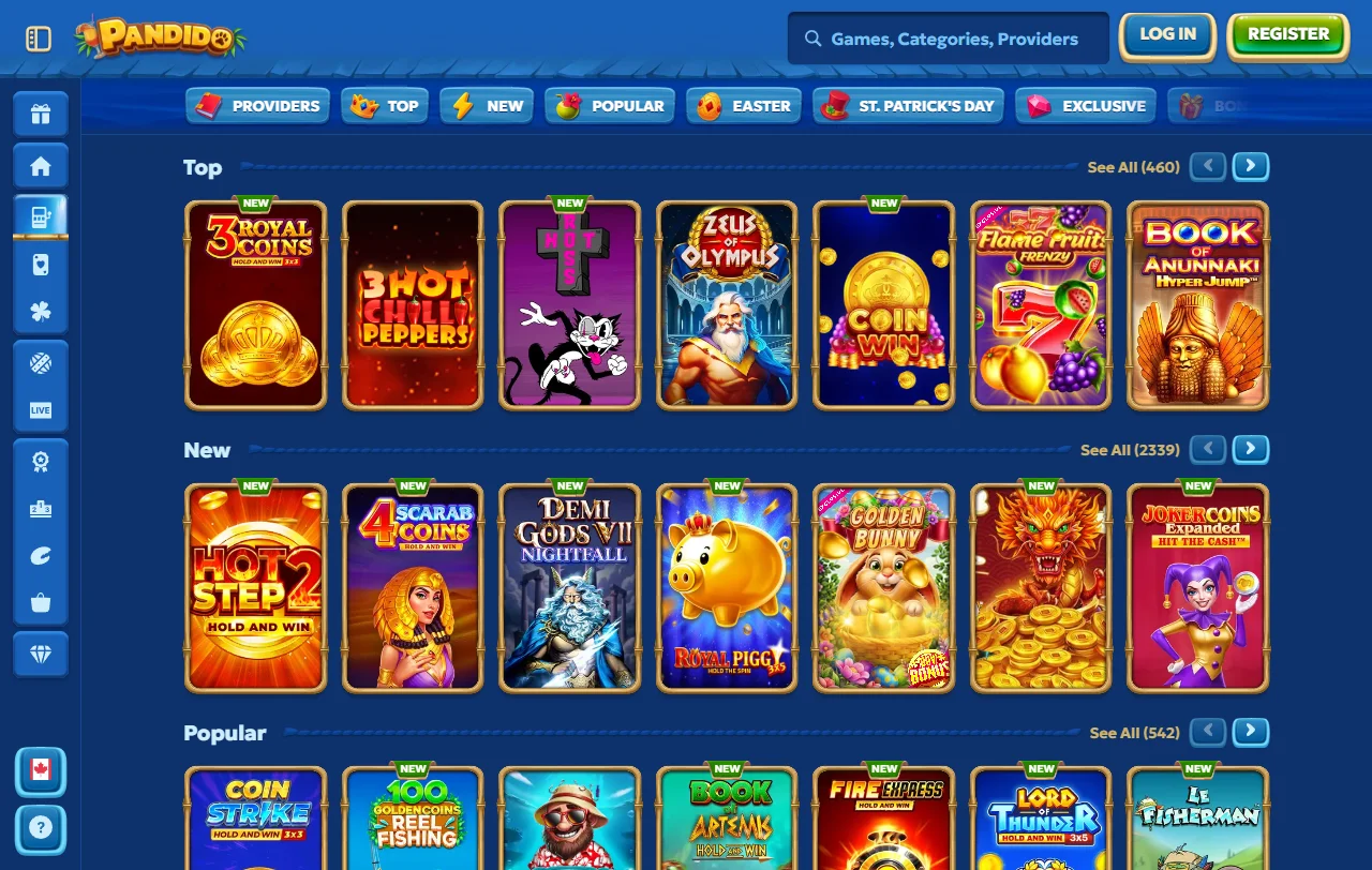 Bonificación de bienvenida y promociones en Pandido Casino México - hasta 2,000 MXN más giros gratis
